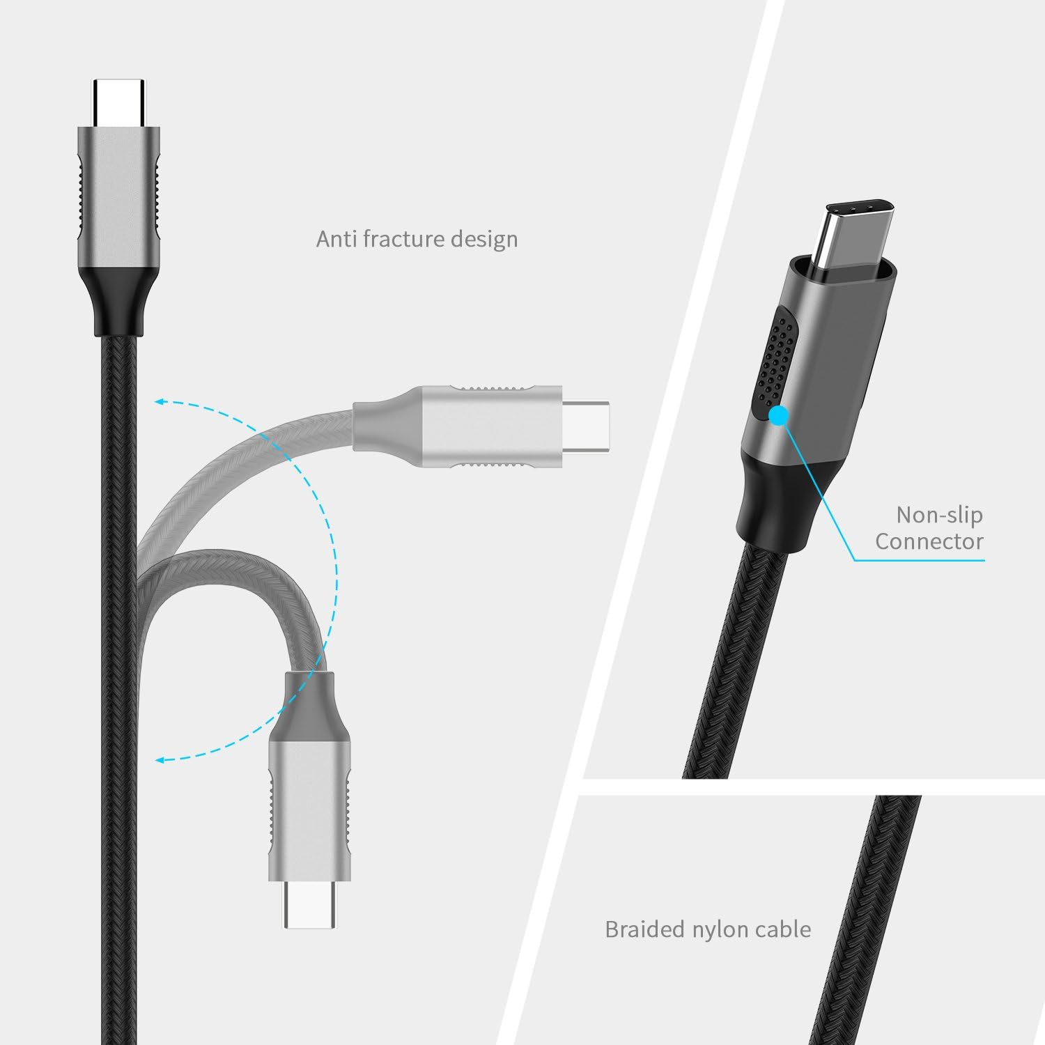 LENTION 6FT/1.8M USB C to HDMI 2.0 Cable Adapter (4K/60Hz) Compatible 2023-2016 MacBook Pro 13/14/15/16 New iPad Pro/Mac Air/Surface Chromebook Samsung S20/S10/S9/S8/Plus/Note (CU707-1M Space Gray) - Image 3
