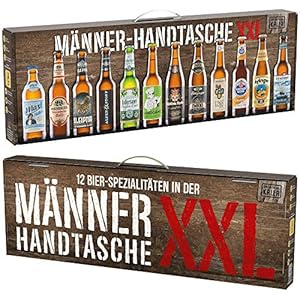 KALEA Männerhandtasche XXL, Bierset als Biergeschenk mit 12 x 0,33l Bierspezialitäten, Bier Tasting zu Hause für alle…