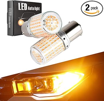 Amazon Com Ba15s 1156 P21w S25 Led Turn Signal Lights Bulbs Error Free No Anti Hyper Flash Amber Yellow Tail Lamps Front Rear Replacement Super Bright Projector 3014smd 12v 21w 2 Pack 1797 Automotive