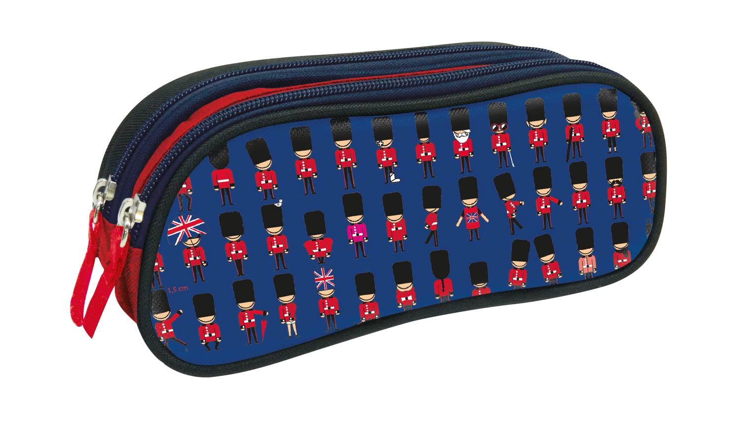 Quo Vadis Vadis Union Jack FOURRE-Tout 2 compartiments 10x23x07cm Pencil Cases, 10 cm, Blue (Soldier)