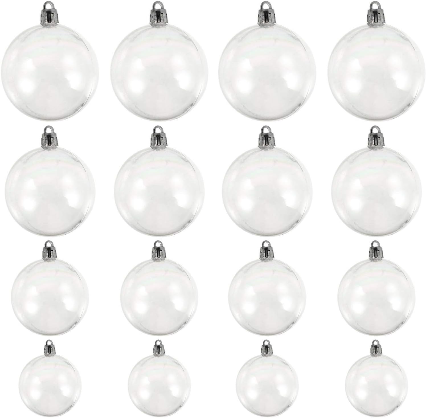Ornaments - Toddmomy 18Pcs Christmas Ball Ornaments Clear Iridescent Christmas Tree Baubles Shatterproof Tree Balls for DIY Xmas Party Birthday Wedding Decor (Transparent)