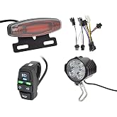 XinGeeek Ebike Headlight and Tail Light Sets,24-48V Ebike Turn Signal Kit,E-Bike Front Rear Warning Lights with Switch for Electric Bike
