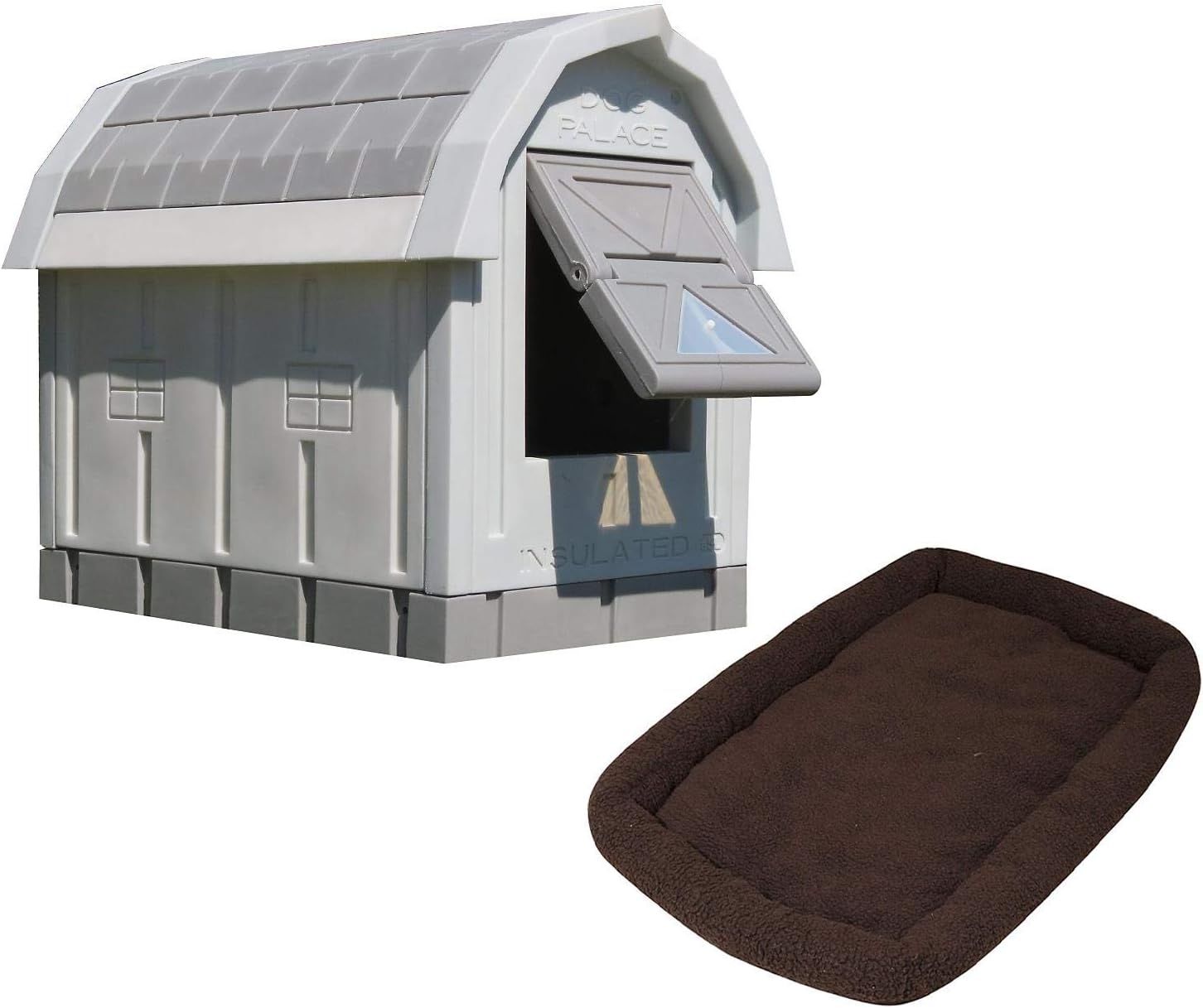 ASL Solutions Grey Insulated Dog Palace and Bed Combo