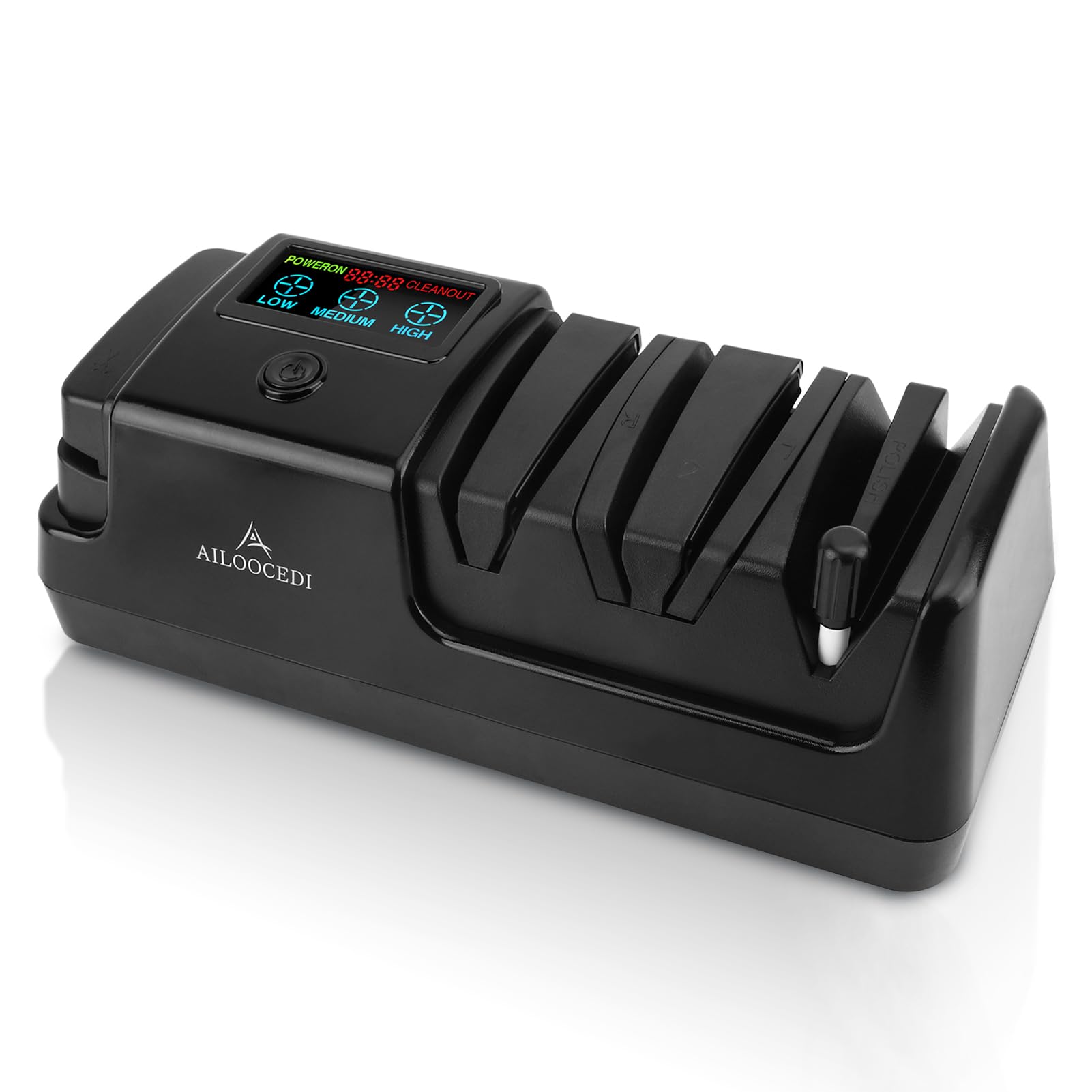 Photo 1 of Electric Knife Sharpener with LCD Screen, 3-Stage Speed Adjustable Knife Sharpener for All Kitchen Knives Quick Sharpening (Black)