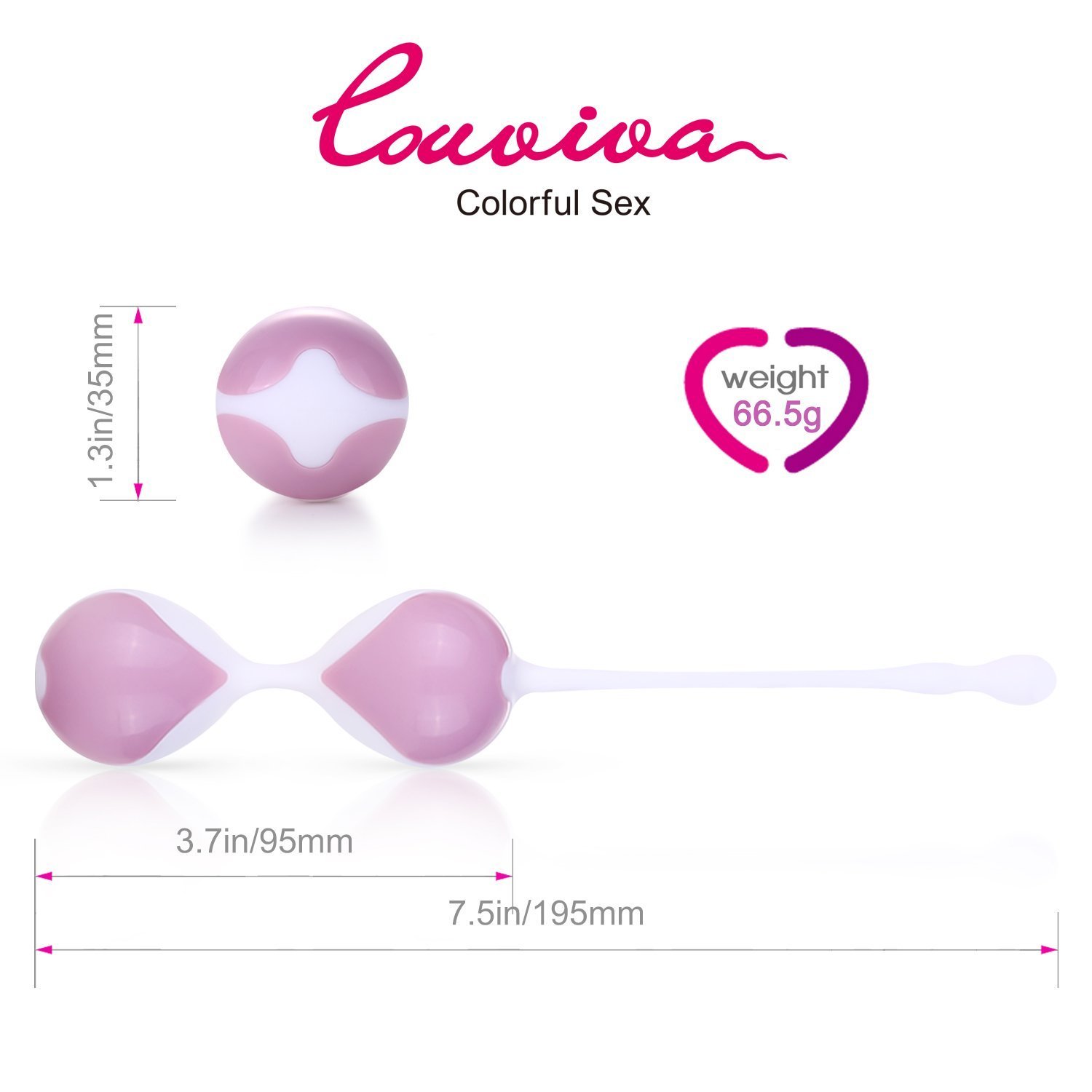 Loveryoyo Louviva Liebeskugeln für Frauen Beckenboden - Medizinisches Silikon - Kegel Übungskugeln - Für Blasen, 200 g