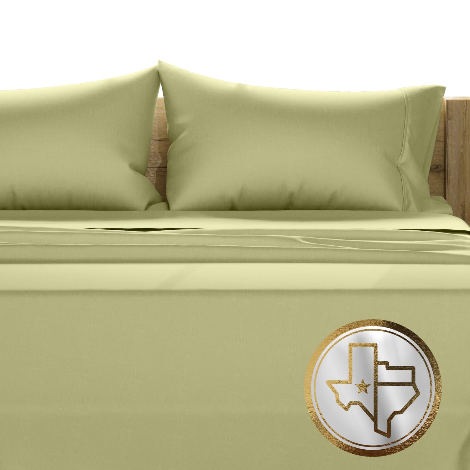 Photo 1 of TEXAS LINEN CO. 100% Egyptian Cotton King Size Sheets Set - Luxury 1500 Thread Count Egyptian Cotton Sheets King Size, 17" Deep Pocket, Soft, Cooling Sateen Hotel Quality Bedding Set - Sage Green