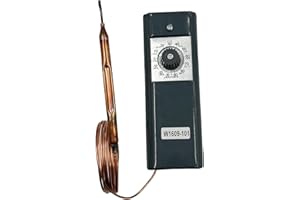 CHAOHAI W1609-101 Refrigeration Thermostat TH-1609 Temperature Control from -30 Degrees F to 90 Degrees F (-34 Degrees C to 32 Degrees C), 5 Ft Capillary, Dual Scale Temperature Dial(℉ & ℃)