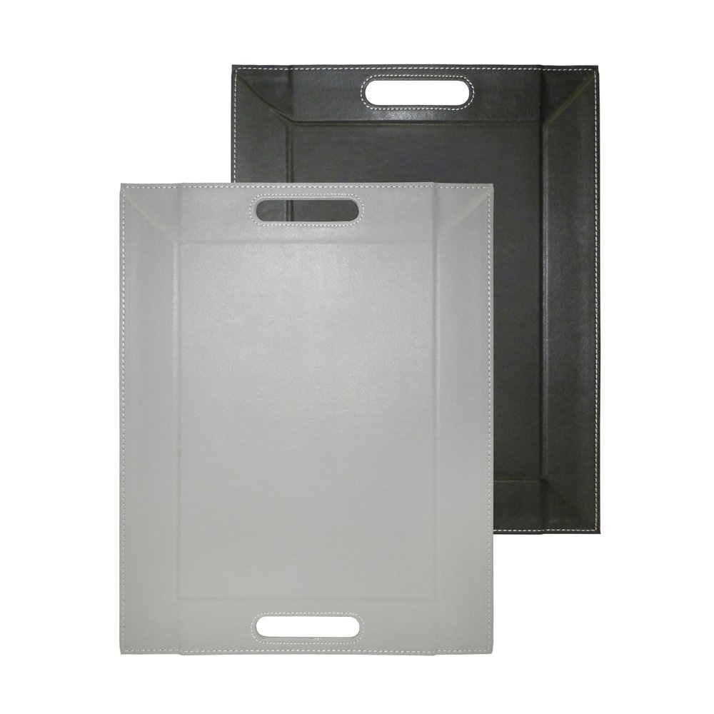 FreeForm 1-Piece 45 x 35 cm Faux Leather Grey/ Black Small FreeFormTray, Grey — image 1