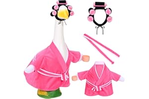 GANSHAYA Cute Porch Goose Outfits, Pink Old Lady Goose Clothes for 23'' Cement or Plastic Statue Yard Garden Decor