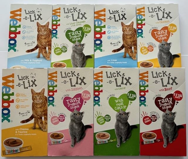 Cat Yoghurt Treats Lick-e-Lix Variety Pack (Pack of 8)