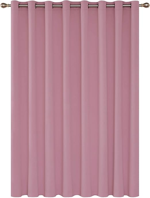 Deconovo Rideau Occultant à Oeillets Isolant Thermique Rideau Grande Largeur Rideau Tissu Rose Pour Enfant Fille Chambre Occultant 254x213cm