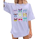 Magic Kingdom Shirts for Women Bow Shirt Coquette Aesthetic Tshirt Princess Tee Oversized Holiday Vacation Tops