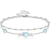 YAFEINI Moonstone Bracelet 925 Sterling Silver Celtic Knot Bracelets Moonstone Double Layer Chain Celtic Jewelry Gifts For Women Mom Friends