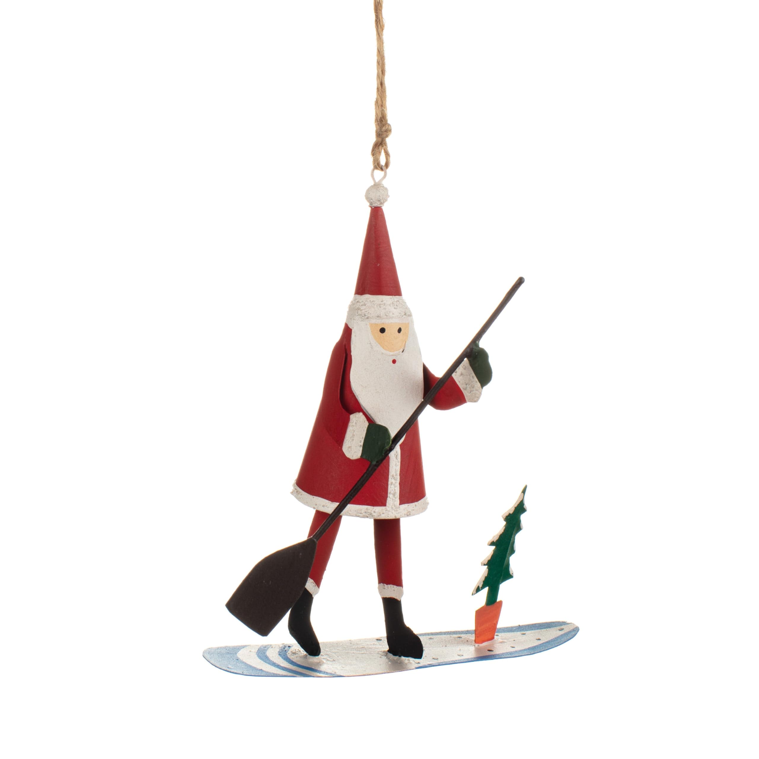 Shoeless Joe Santa on a Paddleboard Christmas Tree Decoration
