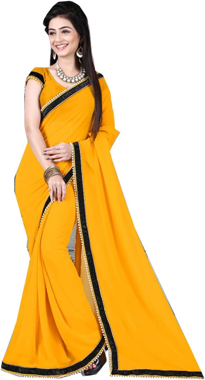 Indian Sarees for Women Wedding Designer Party Wear Traditional Mustard Sari