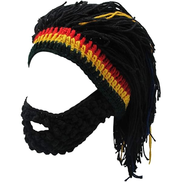 Kirmoo Wig Beard Hats Handmade Knitted Warm Winter Caps  display picture 3