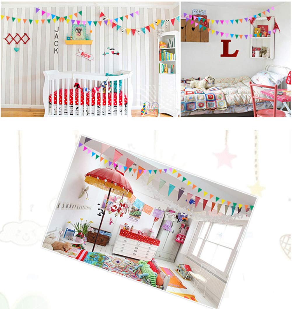 Wedding Small Rainbow Bunting Pennant Flag Banners Paper Party