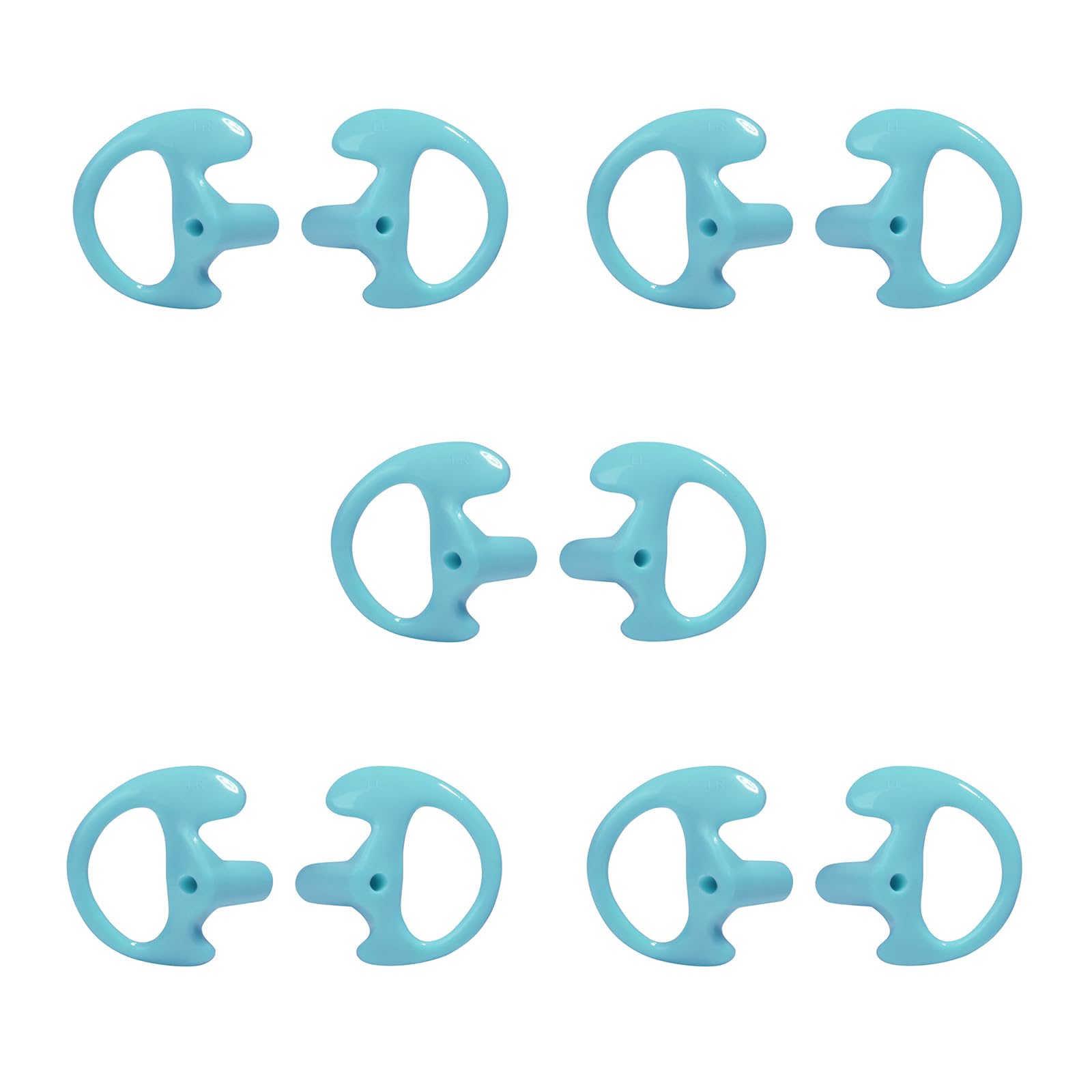 HYSHIKRA Replacement Soft Earmould Earpiece Earbud Air Acoustic Headset Earplug for Walkie Talkie Coil Tube Audio Kits,5 Pairs (Blue, Large)