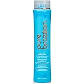 Pure Brazilian Anti-Frizz Daily Shampoo, Salt-Free, Color Safe, with Keratin, Argan Oil & Acai for Prolonged Treatment & Smooth Hair, 13.5 Oz