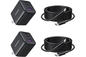 UGREEN 2 Pack 30W Charger, 3 Port GaN Charger Block Fast Charging with 6.6ft USB-C Cable, Compact PD Charger for iPhone 17/Ai