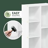 Furinno LUDER 5-Cube Bookshelf White 31.5 x 19.7 x 9.4 Tool Free Assembly view 4