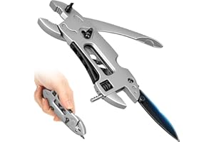 10 in 1 Multitool Wrench, Stainless Steel Pocket Multi Tool with Adjustable Wrench Pliers Knife, Automotive Emergency Tool fo