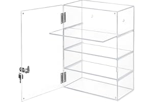 KALOTIDY Acrylic Display Case with Lock – Acrylic Storage Chest for Figures, Collectibles, Jewelry, Expensive Items & More – Secure and Organized Storage (Removable Shelves-A, Rectangle)