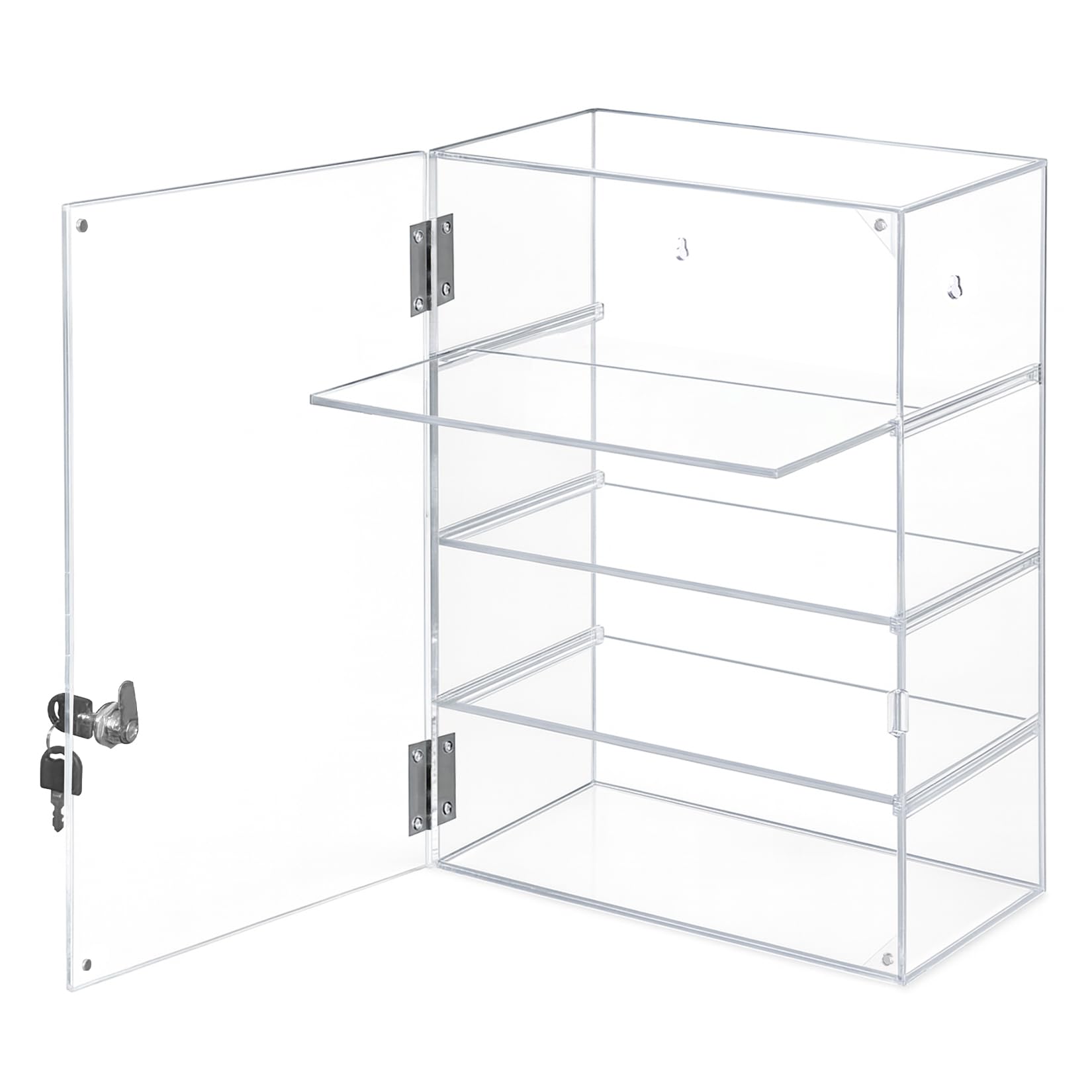 Photo 1 of Acrylic Display Case with Lock – Acrylic Storage Chest for Figures, Collectibles, Jewelry, Expensive Items & More – Secure and Organized Storage (Removable Shelves-A, Rectangle)