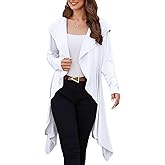 Yekaty Womens Fall Long Cardigan Sweater Open Front Duster Hooded Cardigan with Pockets