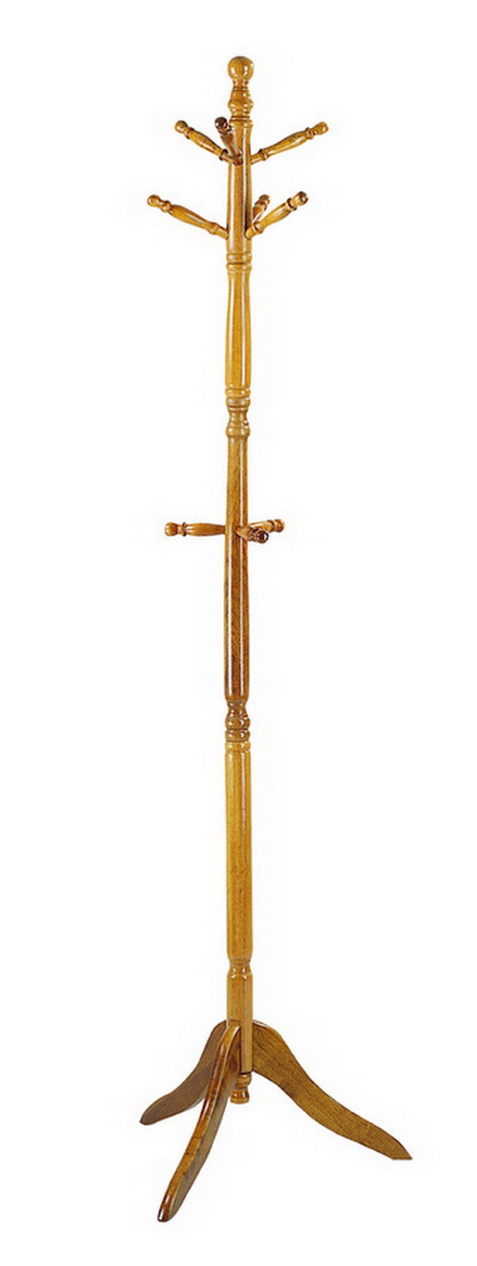 ASPECT CLEO WOODEN COAT TREE WITH 9 HOOKS -Solid Wood in Oak Finish