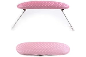 YLHZPL nail hand rest arm rest for nails techNail Art Manicure Hand Rest Pillow, Quilted Cushion with Foldable Stand, Pink and Beige(sz-122pink)