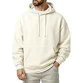 Ohoo Men's Loose Fit Pullover Hoodie Lightweight Long Sleeve Sweatshirt with Brushed Fleece Soft Lining