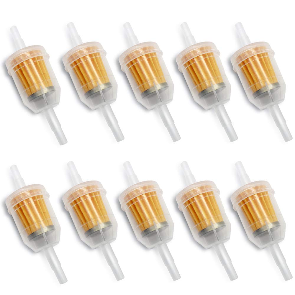 JUN-H Pack of 10 Fuel Filters Fits 6 mm 8 mm Pipes Petrol Filter Suitable for Ride-on Mowers Lawn Tractor Engines Petrol Filter for Motorcycle Scooters.
