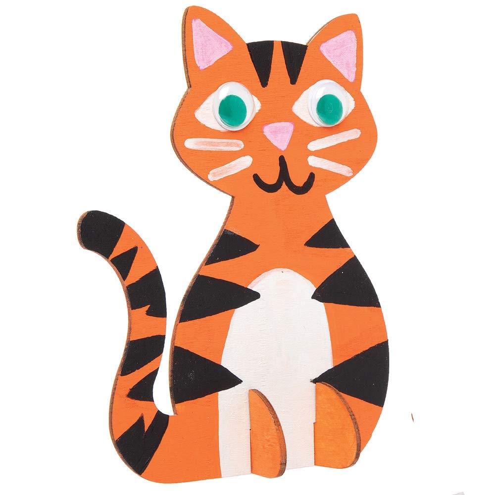 Baker Ross AT799 Wooden Stand up Cats - Pack of 6, Woodcrafts for Kids to Design Paint, Decorate and Then Use - Image 4