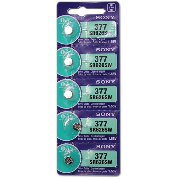 Amazon Com Sony Battery 377 Sr626sw Silver Oxide 1 55v 5 Batteries Per Pack Home Improvement