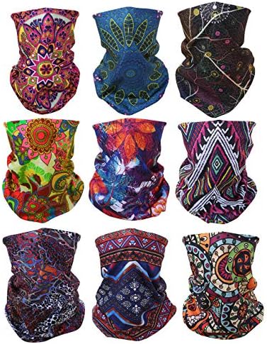 8PCS 9PCS Multifunction Magic Motorcycle Outdoor Sport Seamless Colorful Tube Half Face Wrap Headband Scarf