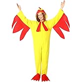 Leumoi Funny Chicken Costume Halloween Costume Adult Chicken Suit Outfit Cosplay Sleepwear for Men Women