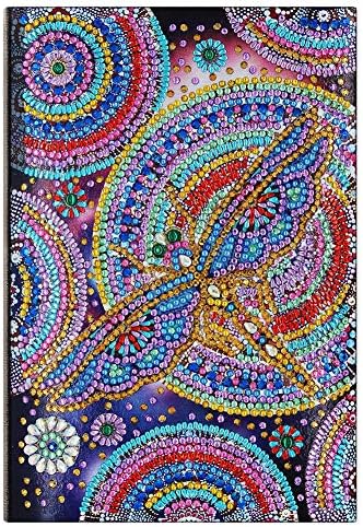 Domybestshop Blank Notebook, Refillable A5 Notebook Writing Books Journal Diary Daily Notepad with DIY Mandala 5D Diamond Painting and 50 Plain Pages Daily Sketchbook Diary Kids Birthday Gifts