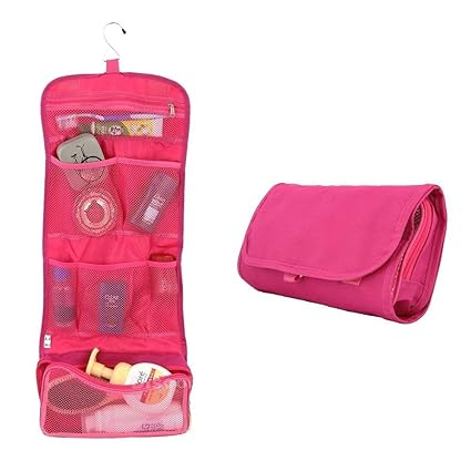 Luvina Hanging Foldable Travel Toiletry Bag Portable Travel Organizer Cosmetic Bag with Hook Multi Colors