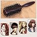 HOMEIDEAS Natural Boar Bristles Round Hair Brush with Wood Handle, Round Comb Twill 2.75 Inch, Styling Essentials for Hair Drying, Styling, Curling
