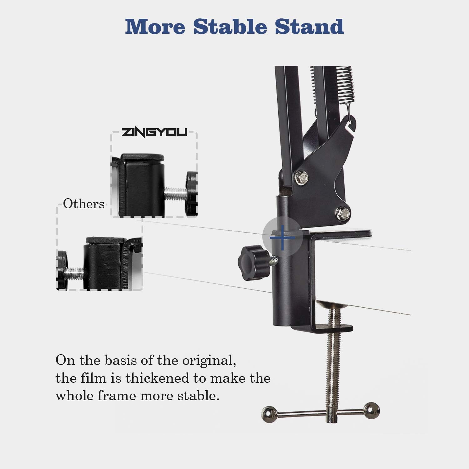 Condenser Microphone ZINGYOU Computer Mic ZY-007 Recording Bundle for Gaming Streaming YouTube Videos Professional Cardioid Microphone Include Adjustable Arm Stand, Shock Mount and Pop Filter(Blue): Musical Instruments