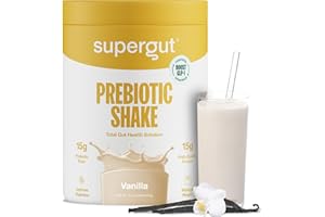 Supergut GLP-1 Boosting Prebiotic Shakes, Vanilla – Gut Healthy Meal Replacement with 15g Fiber, 15g Protein & 5g Net Carbs - Keto Friendly - 8 Servings