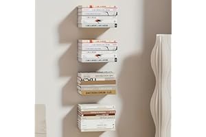 Floating Book Shelves for Wall Mounted Invisible Floating Bookshelves Heavy-Duty Steel Hidden Bookshelf Hanging Bookshelves f