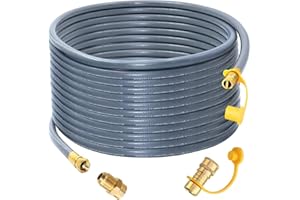 AZDELE Upgraded 48 Feet 1/2 Inch Natural Gas Hose propane hose extension kit with quick connect fittings fit for weber grill gas conversion kit BBQ, Pizza Oven, Patio Heater and More NG Appliance - CSA