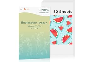 HTVRONT Sublimation Paper 8.5x14 inches - 30 Sheets Sublimation Transfer Paper Compatible with Inkjet Printer, Easy to Transfer 120 gsm Sublimination Paper for tumblers, T-shirts, Mugs