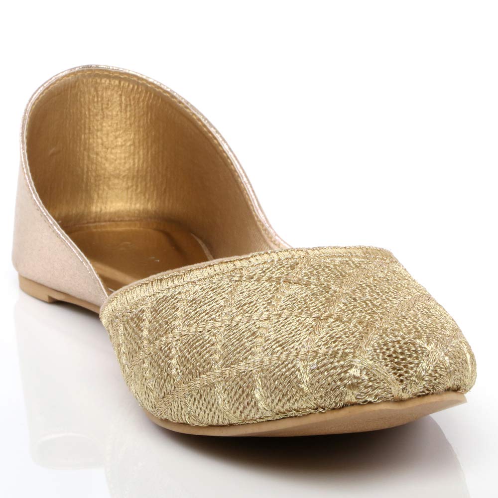 Shalimar Women Ladies Traditional Sequins Adorned Leather Jutti