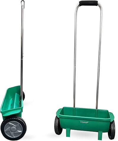 Crystals Grass and Lawn Seed Spreader 12 Litre with Large Wheels