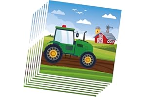 BHNACIER Farm Tractor Paper Napkins for Tractor Birthday Party Supplies Tractor Disposable Paper Farm Tractor Themed Luncheon Paper Napkins Tractor Party Tableware Barnyard or Farm Theme Party Supplies(40 Pcs)