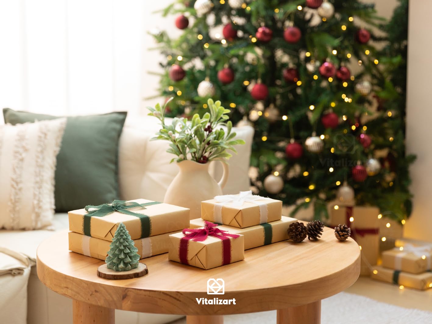 Vitalizart Christmas Ribbon Chiffon Silk Fringes 1