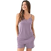 GYS Women's Pajama Sets Bamboo Viscose Camisole Tops and Shorts Soft 2 Piece Sleepwear